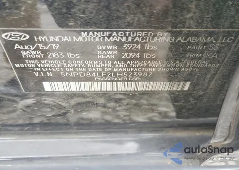 2020 Hyundai Elantra Sel from USA, damaged, VIN 5NPD84LF2LH523982